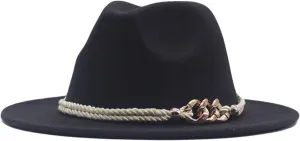 Classic Fedora Hats for Men Women Wide Brim Hat Panama Dress Fedora Hat Black Fedora Hats for Women
