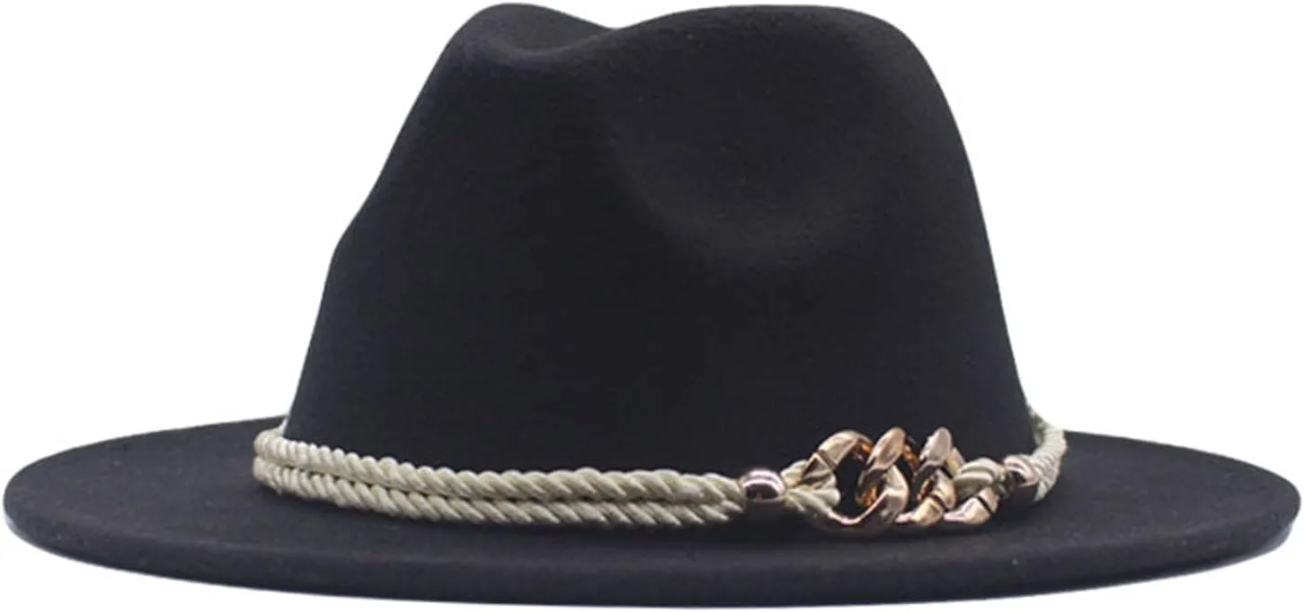 Classic Fedora Hats for Men Women Wide Brim Hat Panama Dress Fedora Hat Black Fedora Hats for Women