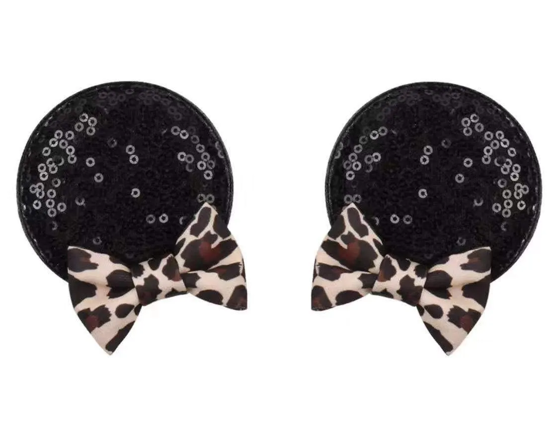 CLGIFT Minnie Ears Baby/Toddler Headband with Leopard Hair Clip