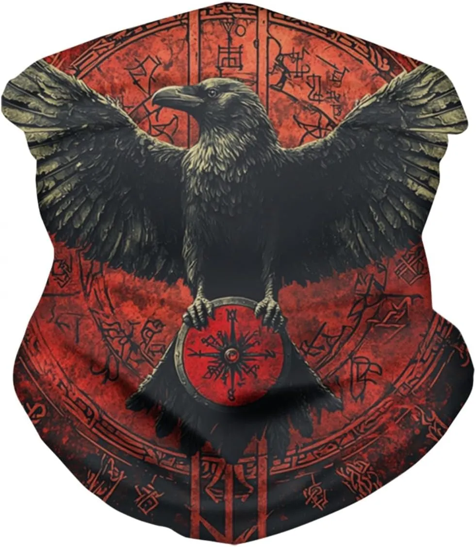 Cool Skull Face Bandanas Sports & Casual Headwear Viking Print Neck Gaiter, Headwrap, Balaclava, Helmet Liner