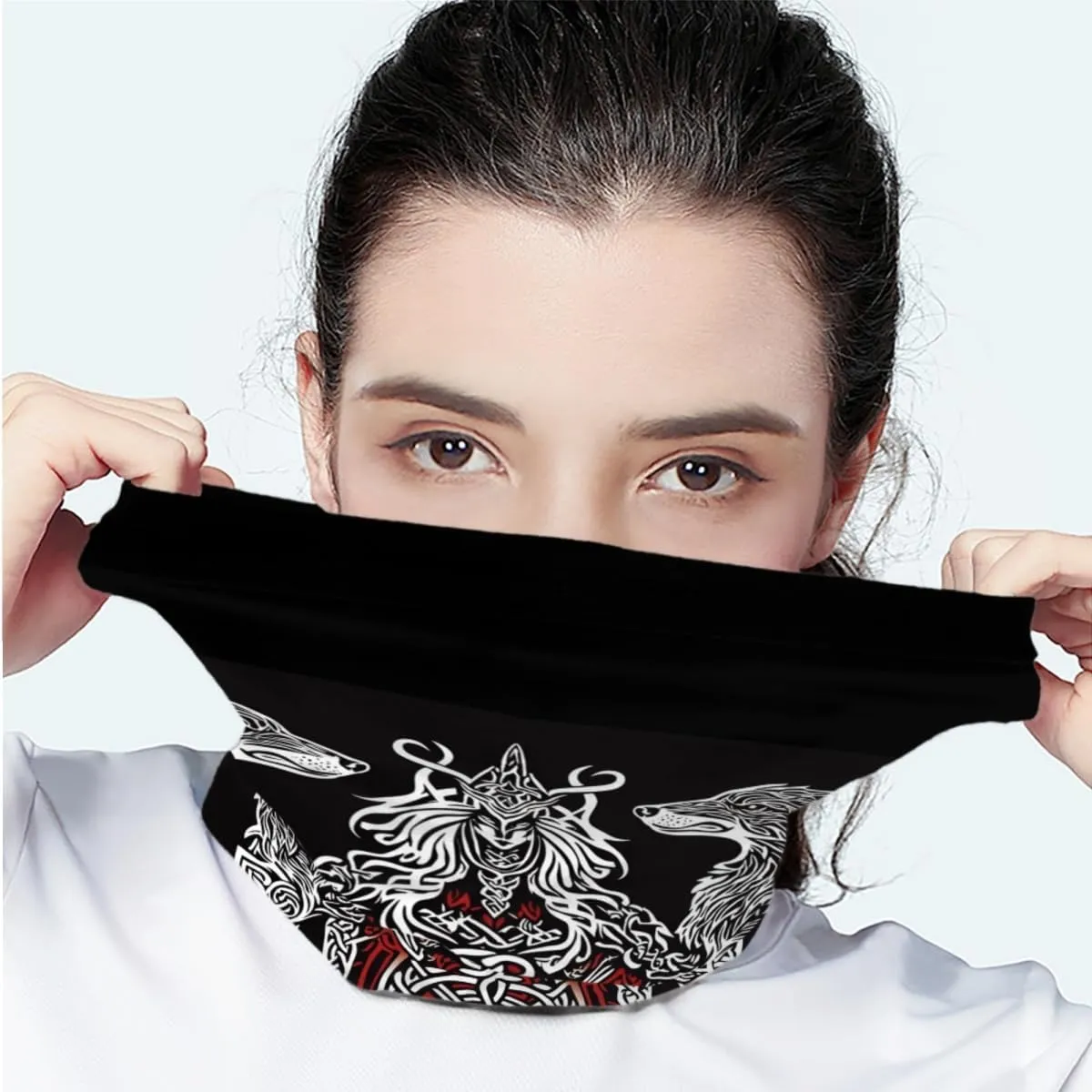 Cool Skull Face Bandanas Sports & Casual Headwear Viking Print Neck Gaiter, Headwrap, Balaclava, Helmet Liner