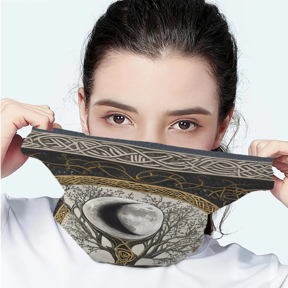 Cool Skull Face Bandanas Sports & Casual Headwear Viking Print Neck Gaiter, Headwrap, Balaclava, Helmet Liner