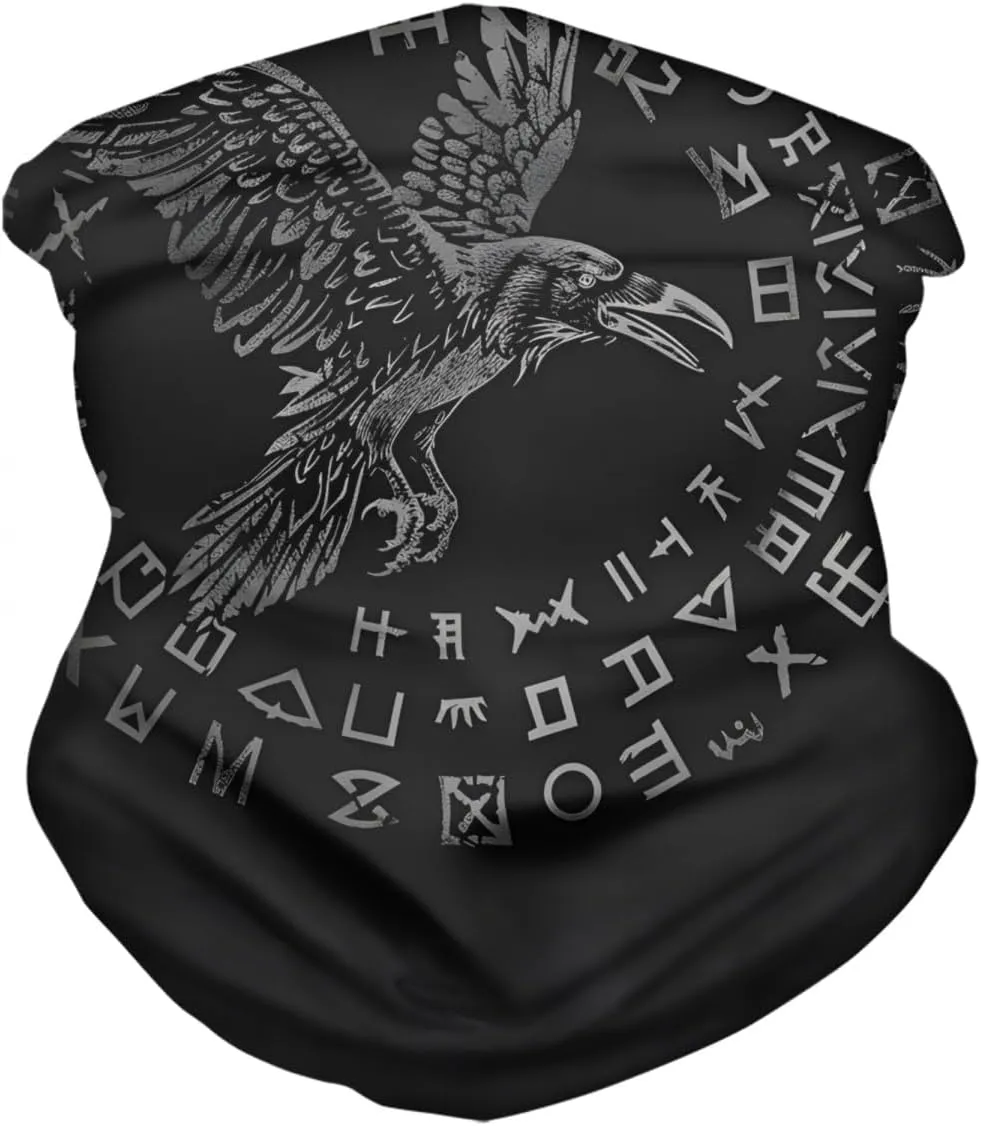 Cool Skull Face Bandanas Sports & Casual Headwear Viking Print Neck Gaiter, Headwrap, Balaclava, Helmet Liner