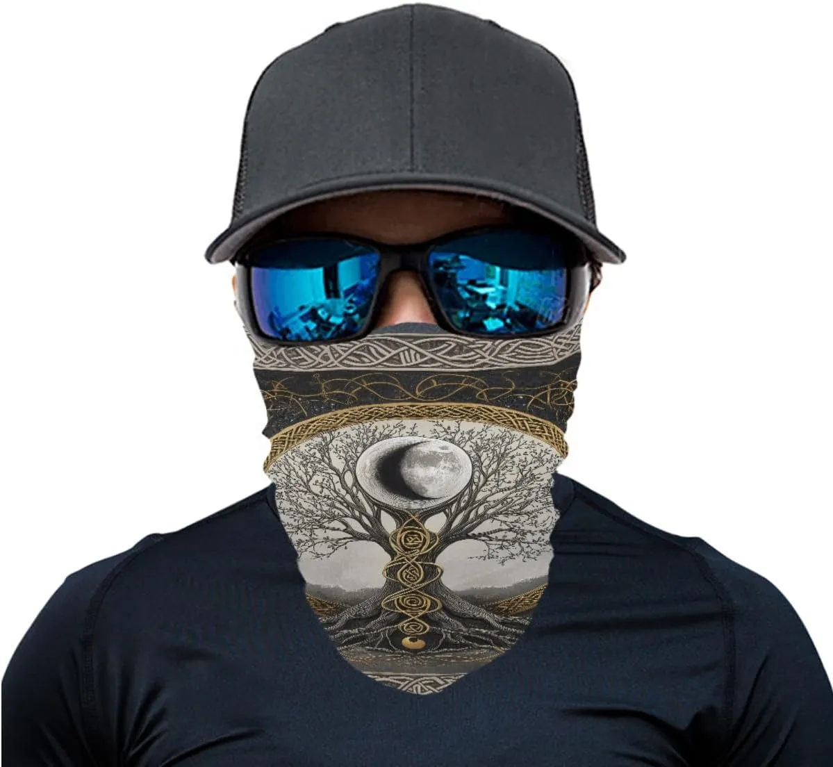 Cool Skull Face Bandanas Sports & Casual Headwear Viking Print Neck Gaiter, Headwrap, Balaclava, Helmet Liner