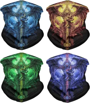 Cool Skull Face Bandanas Sports & Casual Headwear Viking Print Neck Gaiter, Headwrap, Balaclava, Helmet Liner