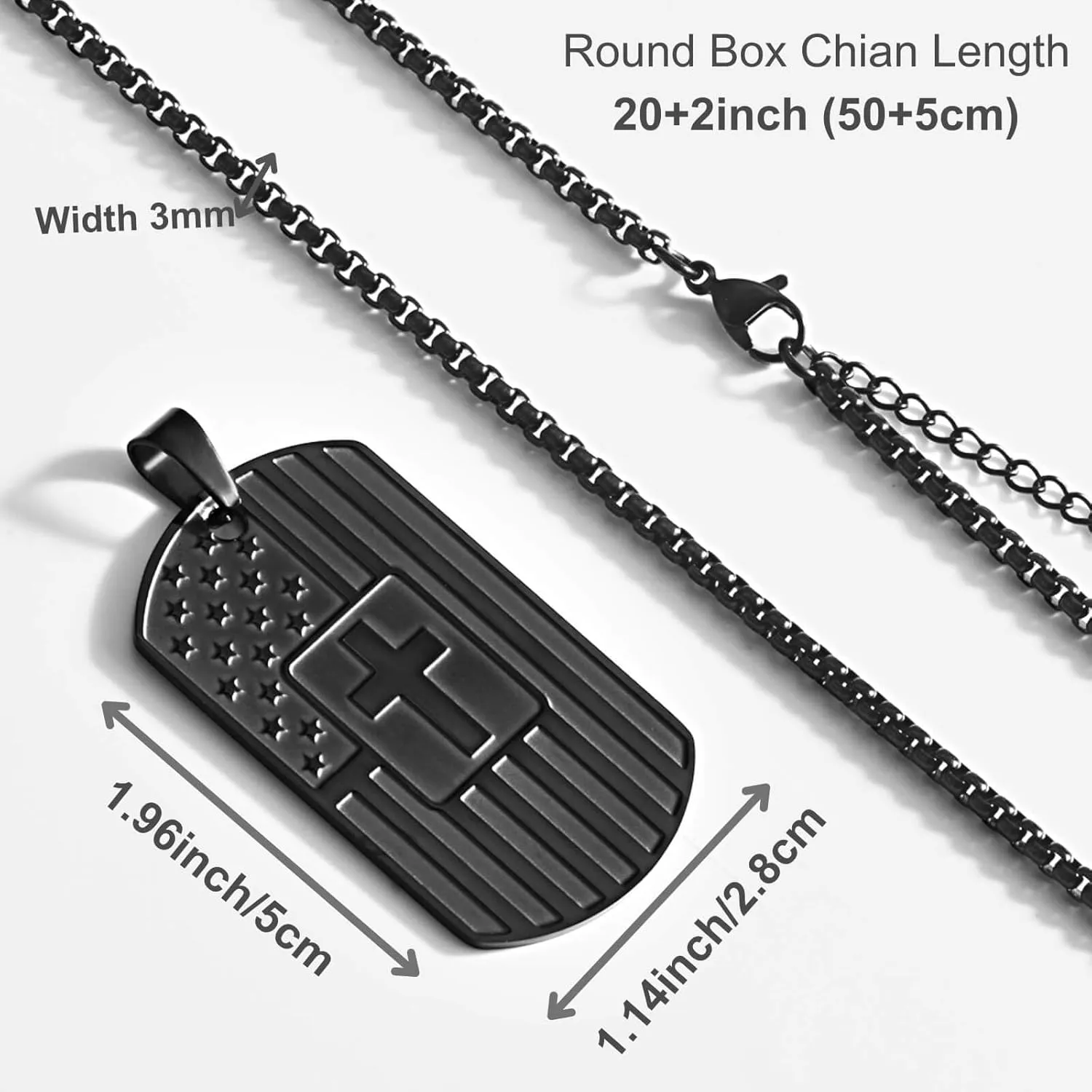 Coolvy To My Son Necklace from Mom Dad, Dog Tag Cross Necklace for Men, American Flag Birthday Christmas Gifts for Son in Law Grandson Daughter Granddaughter Family Jewelry