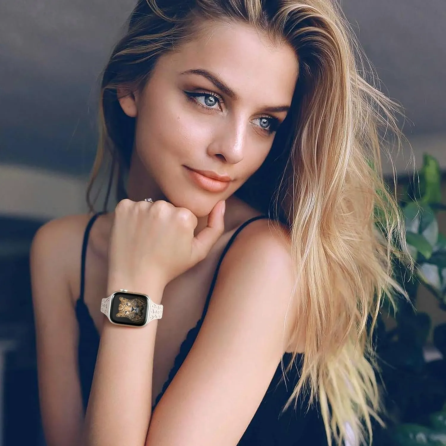 CreateGreat Slim Leopard Engraved Bands Compatible with Apple Watch Band 41mm 40mm 38mm 49mm 46mm 45mm 44mm 42mm Women, Cheetah Silicone Strap for iWatch Series 10 9 8 7 6 5 4 3 2 1,Ultra,SE