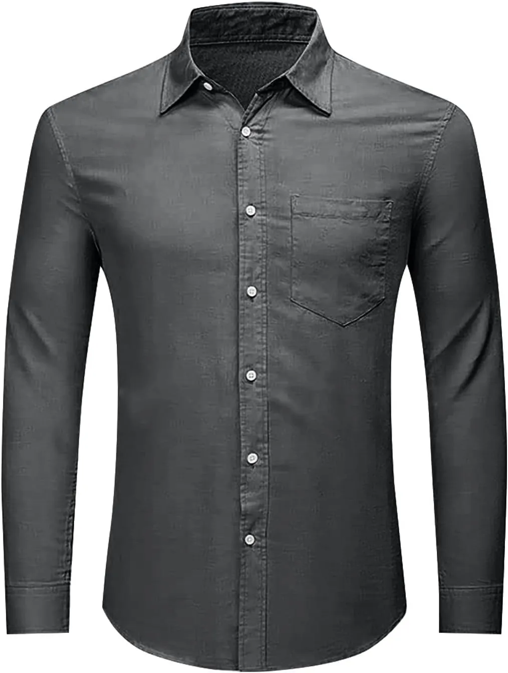 CRNTCEM Mens Long Sleeve Cotton Linen Shirts Lightweight Casual Button Down Collared Work Shirts Summer Outdoor Beach Blouses