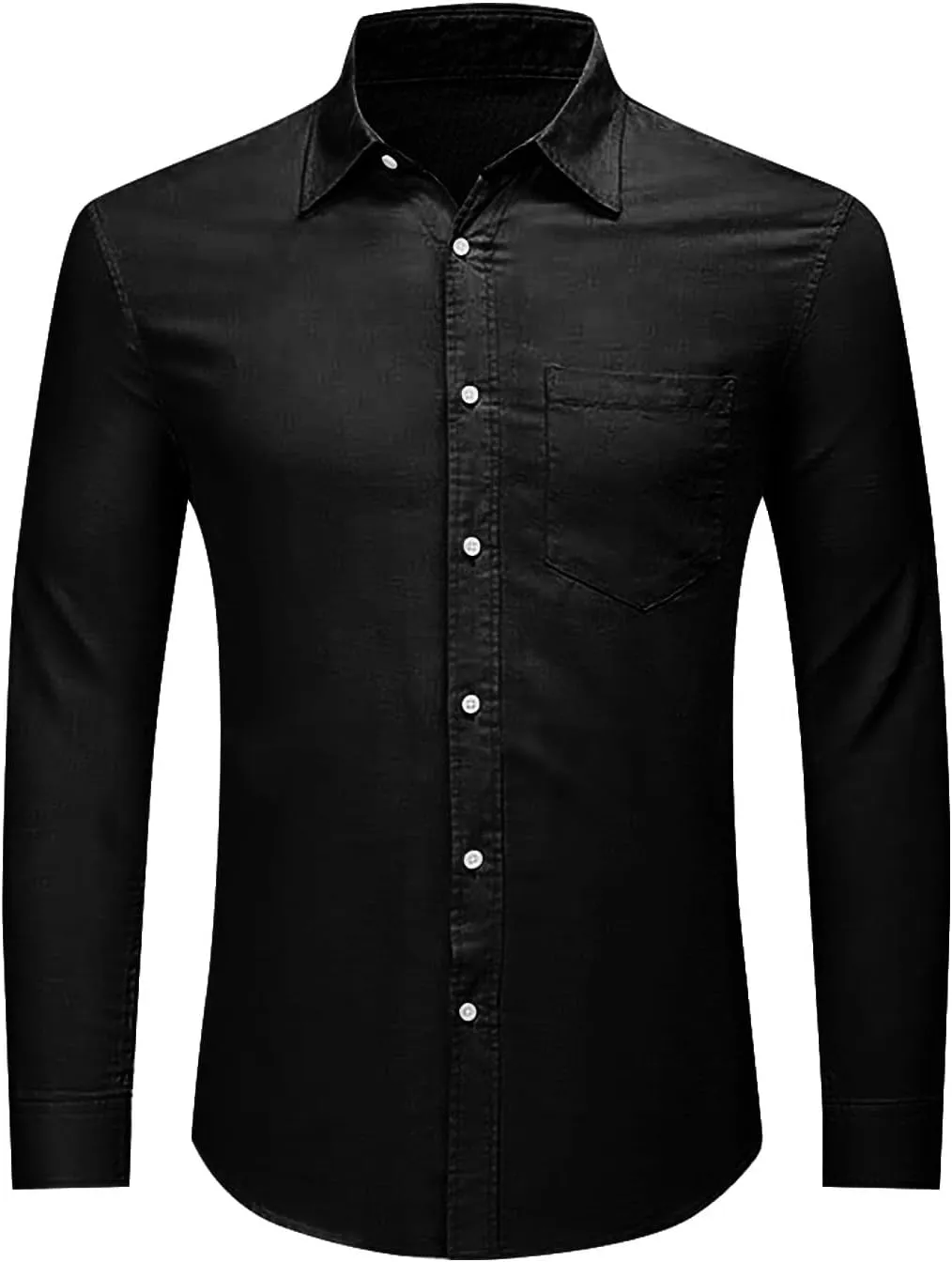 CRNTCEM Mens Long Sleeve Cotton Linen Shirts Lightweight Casual Button Down Collared Work Shirts Summer Outdoor Beach Blouses
