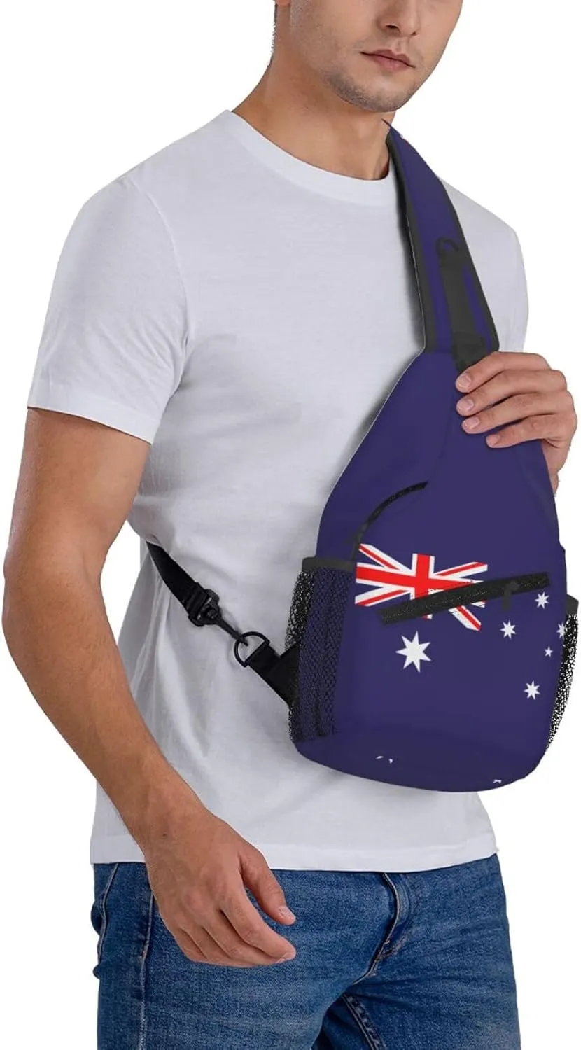 Cute Australia Flag Sling Backpack Multipurpose Crossbody Sling Bag Travel Hiking Crossbody Shoulder Bag Backpack
