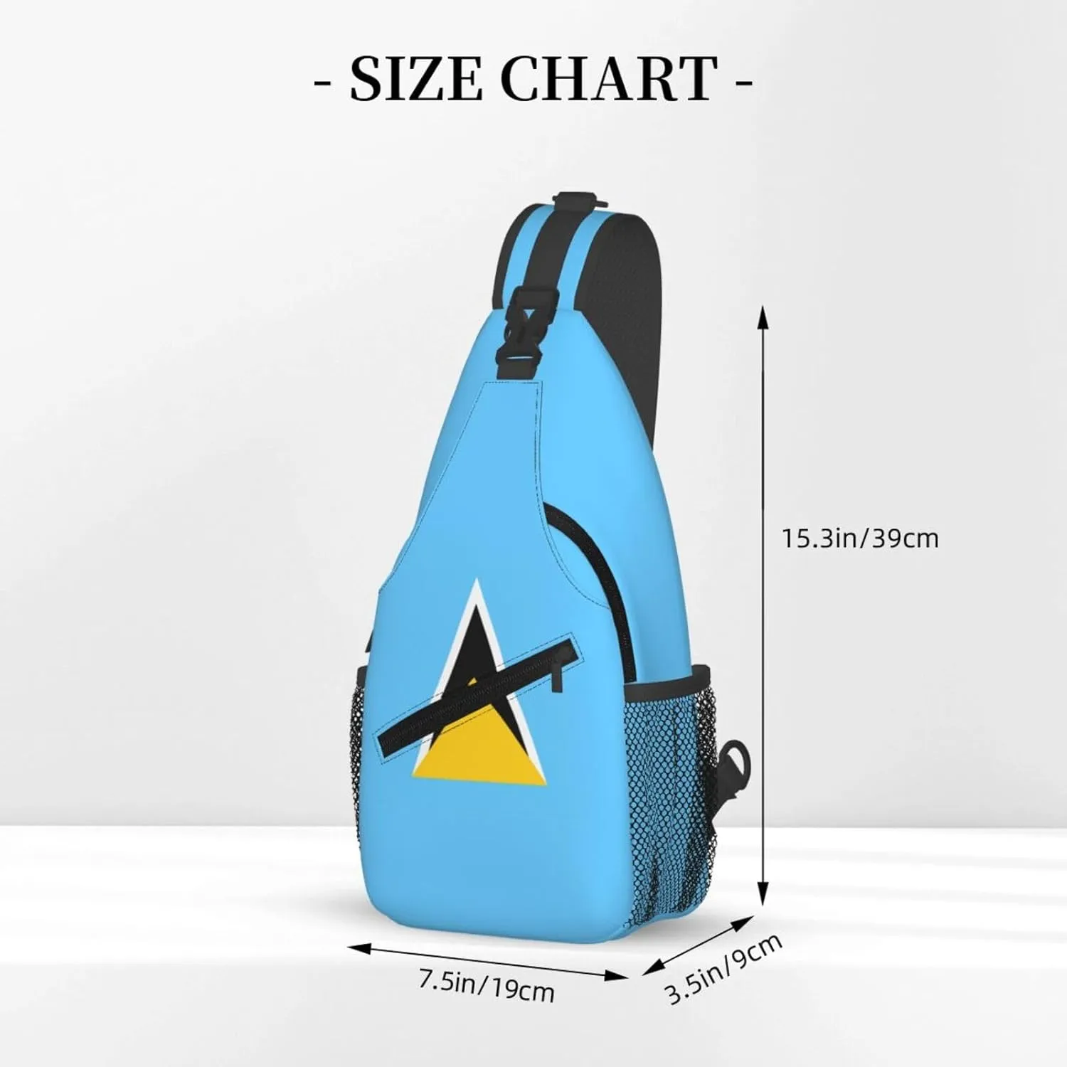 Cute St Lucia Flag Sling Backpack Multipurpose Crossbody Sling Bag Travel Hiking Crossbody Shoulder Bag Backpack