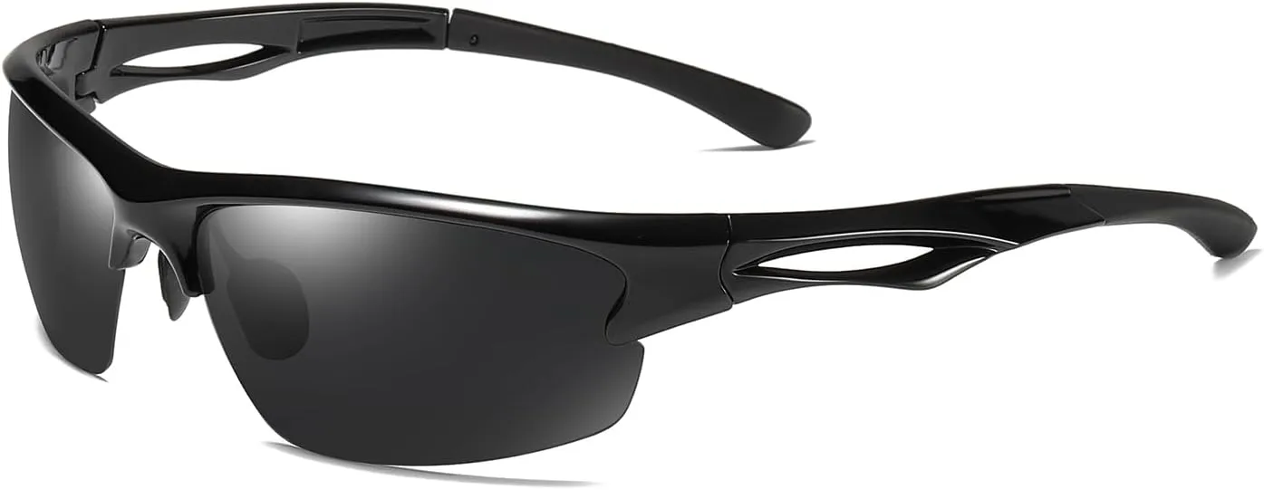 Cycling Sun Glasses Polarized Sports Sunglasses for Men,Wrap Around UV400 Protection for Fishing Driving
