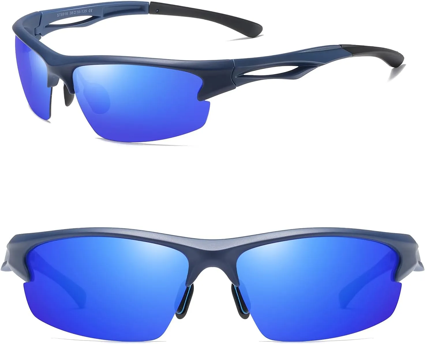 Cycling Sun Glasses Polarized Sports Sunglasses for Men,Wrap Around UV400 Protection for Fishing Driving