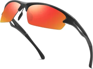 Cycling Sun Glasses Polarized Sports Sunglasses for Men,Wrap Around UV400 Protection for Fishing Driving