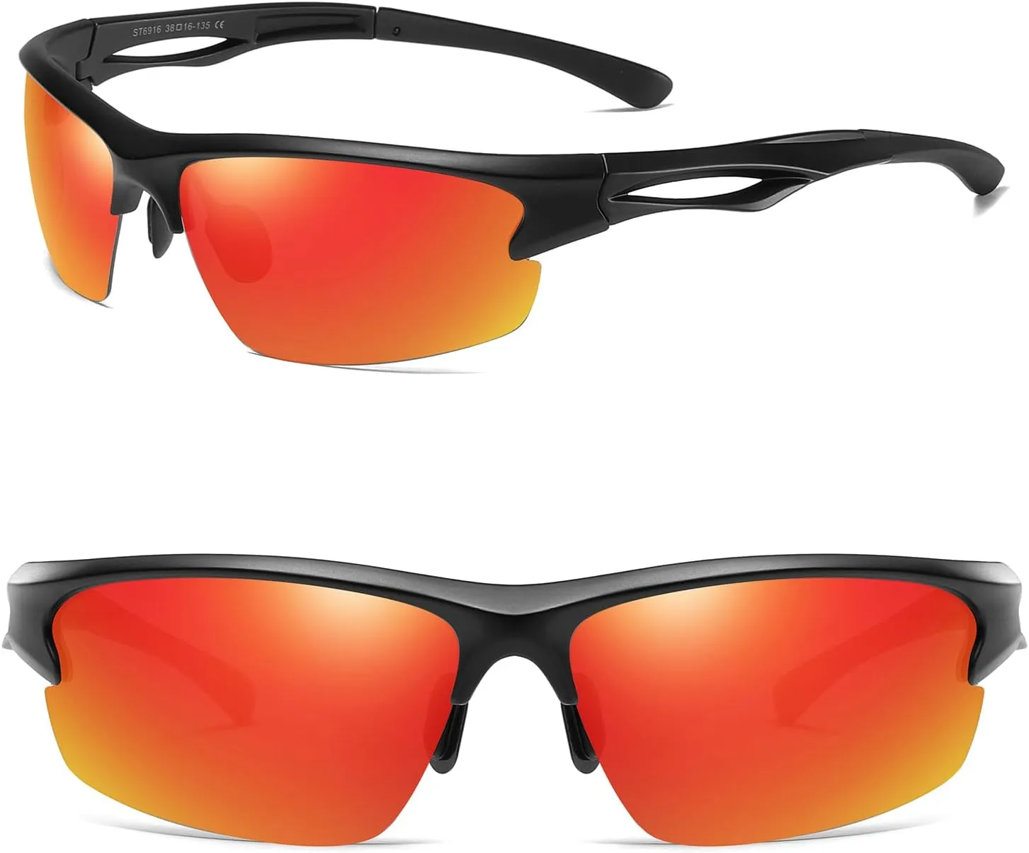 Cycling Sun Glasses Polarized Sports Sunglasses for Men,Wrap Around UV400 Protection for Fishing Driving