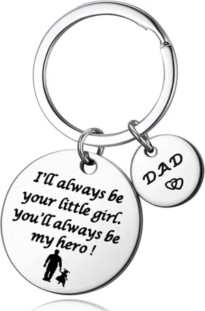 Dad Keychain from Daughter Key Chains for Daddy Birthday Fathers Day Thanksgiving Christmas Gifts