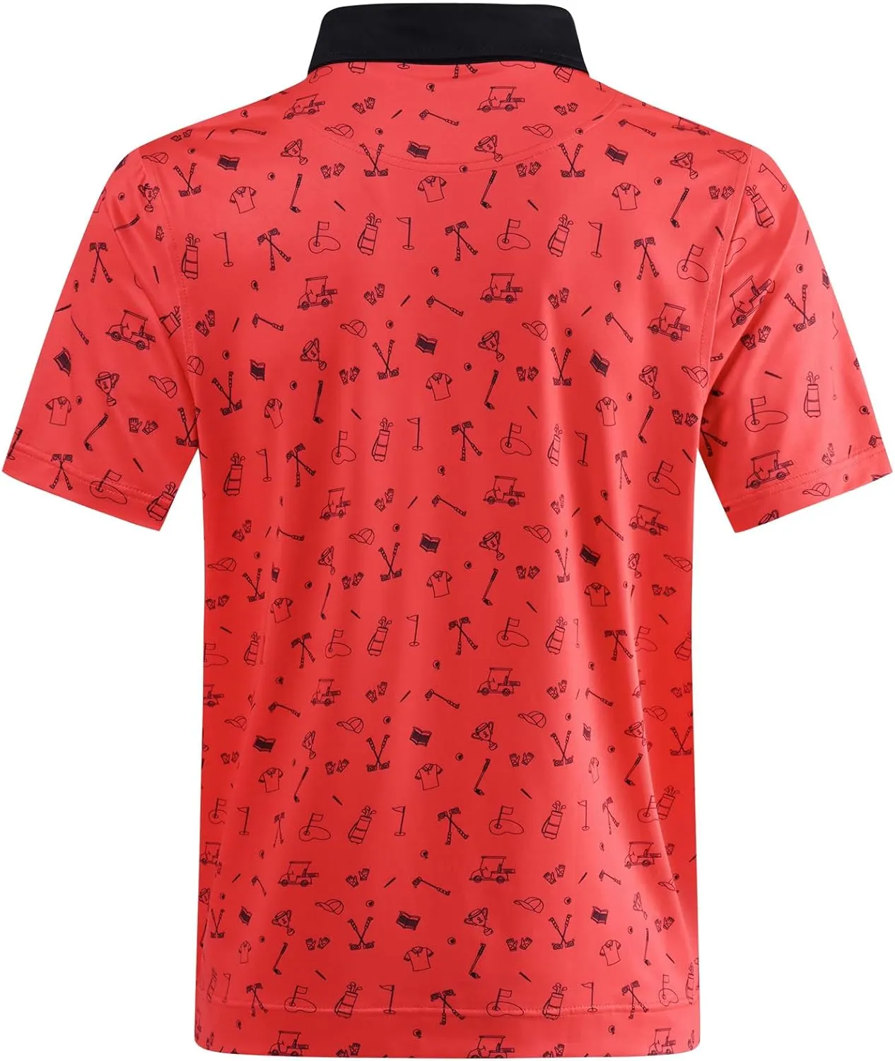 DEOLAX Mens Polo Shirts Moisture Wicking Dry Fit Performance Mens Golf Shirt Regular Fit Fashion Print Short Sleeve Polo