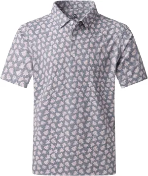 DEOLAX Mens Polo Shirts Moisture Wicking Dry Fit Performance Mens Golf Shirt Regular Fit Fashion Print Short Sleeve Polo