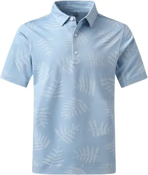 DEOLAX Mens Polo Shirts Moisture Wicking Dry Fit Performance Mens Golf Shirt Regular Fit Fashion Print Short Sleeve Polo
