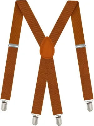 Dibi Suspenders for Men, Adjustable X Back 4 Strong Clips