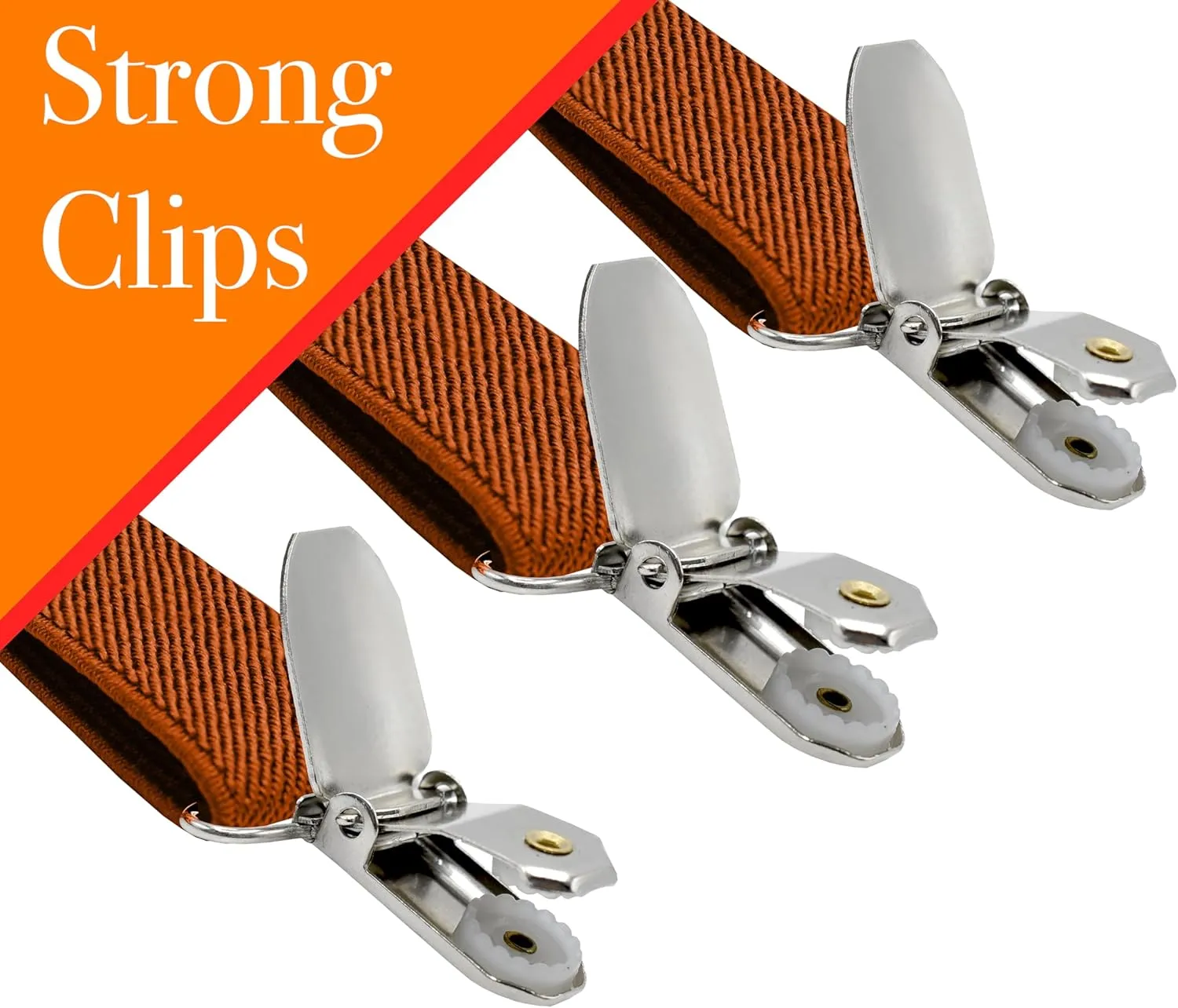 Dibi Suspenders for Men, Adjustable X Back 4 Strong Clips