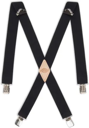 Dickies Men's 1 1/2 inch Solid Straight Clip Adjustable X Back Suspender