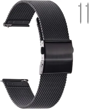 EACHE Stainless Steel Mesh Watch Band for Men Women, Quick Release Mesh Watch Straps 12mm 14mm 16mm 18mm 20mm 22mm