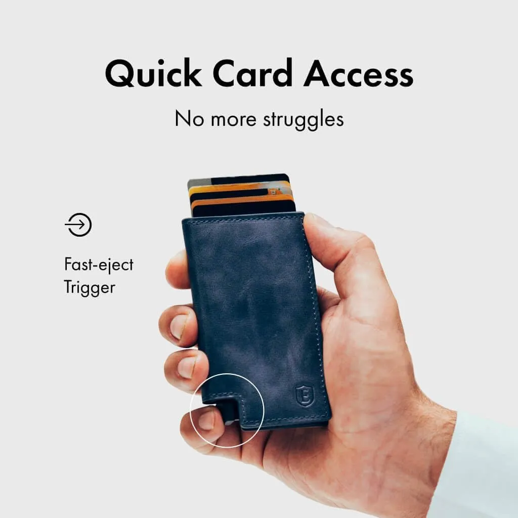 Ekster Parliament Men's Wallet | RFID Blocking Leather Minimalist Wallet | Slim Wallet for Men - Designed for Quick Card Access with Push Button