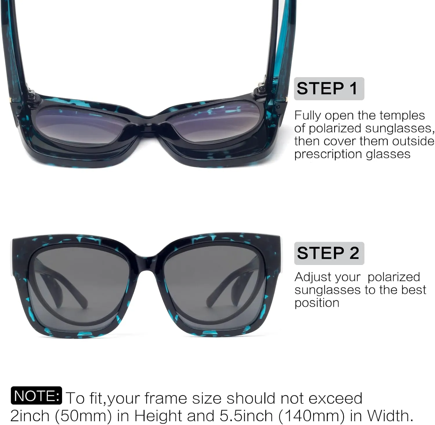 Face Shadow Polarized Sunglasses Over Glasses Women Fit Over Glasses Sunglasses Square Sunglasses UV Protection Lightweight