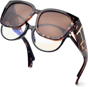 Face Shadow Polarized Sunglasses Over Glasses Women Fit Over Glasses Sunglasses Square Sunglasses UV Protection Lightweight