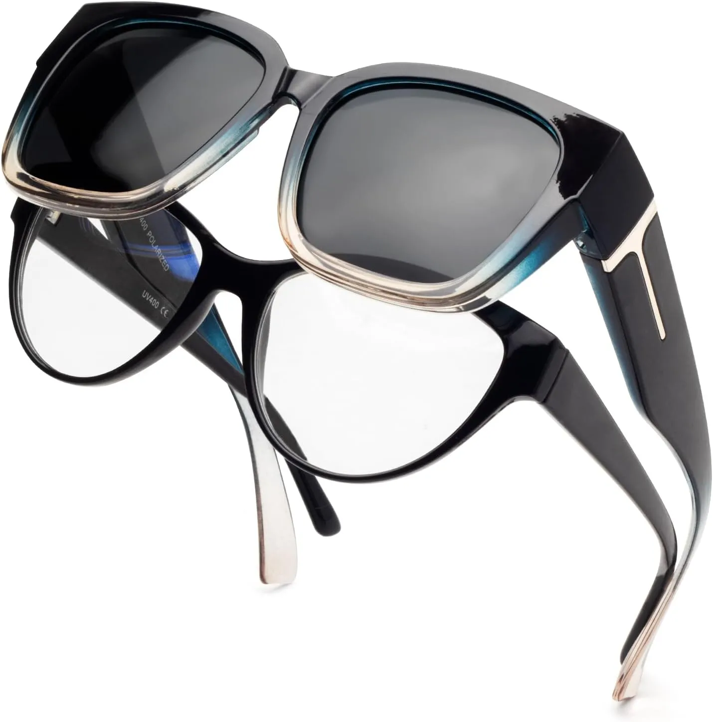 Face Shadow Polarized Sunglasses Over Glasses Women Fit Over Glasses Sunglasses Square Sunglasses UV Protection Lightweight