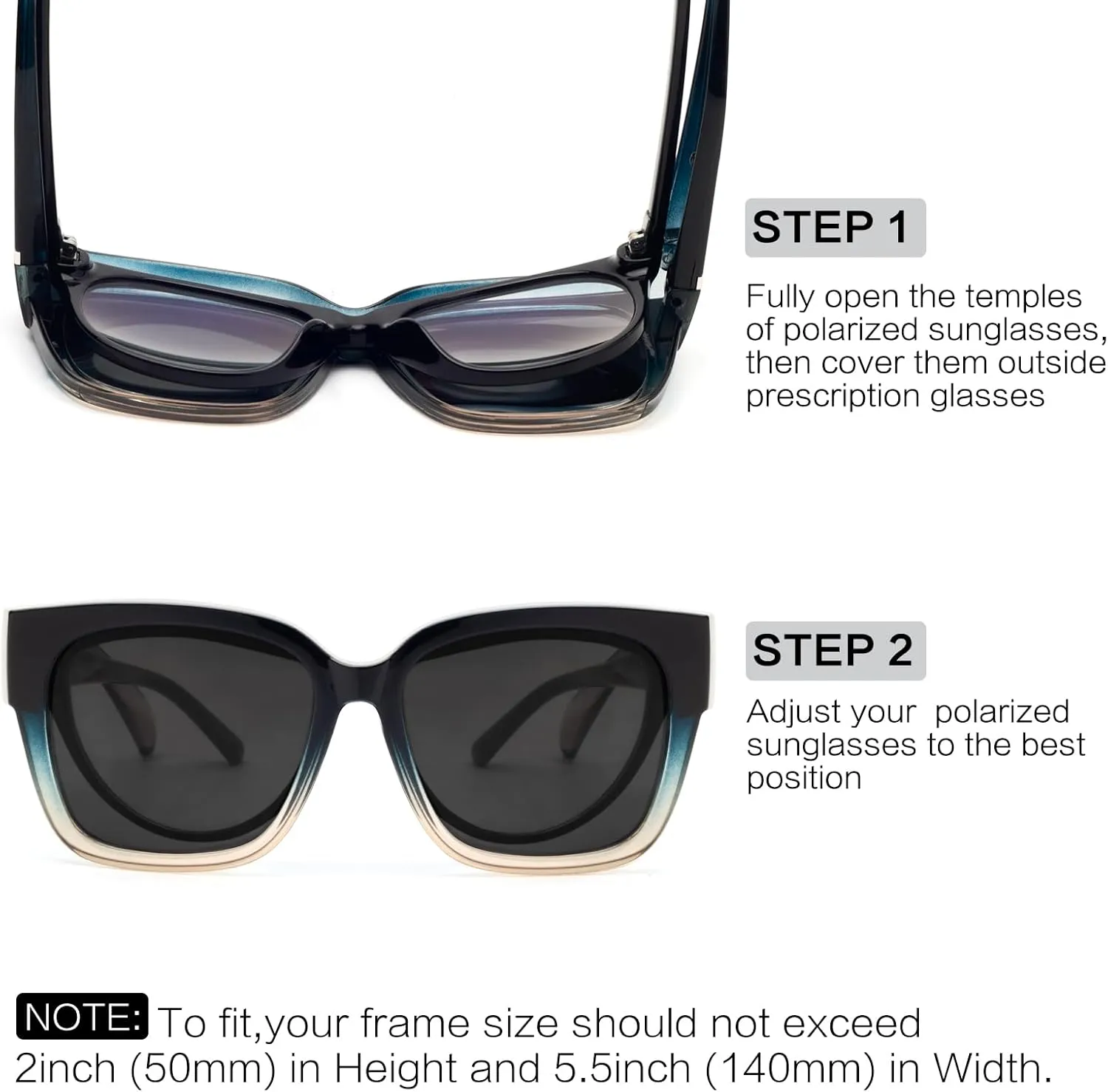 Face Shadow Polarized Sunglasses Over Glasses Women Fit Over Glasses Sunglasses Square Sunglasses UV Protection Lightweight
