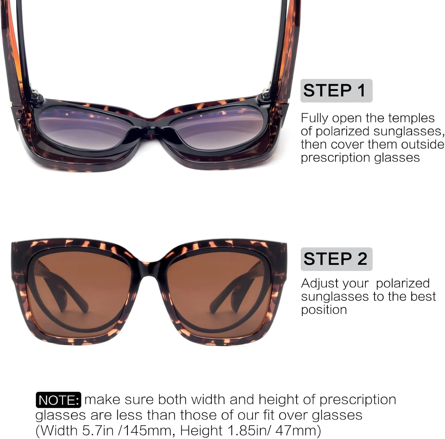 Face Shadow Polarized Sunglasses Over Glasses Women Fit Over Glasses Sunglasses Square Sunglasses UV Protection Lightweight