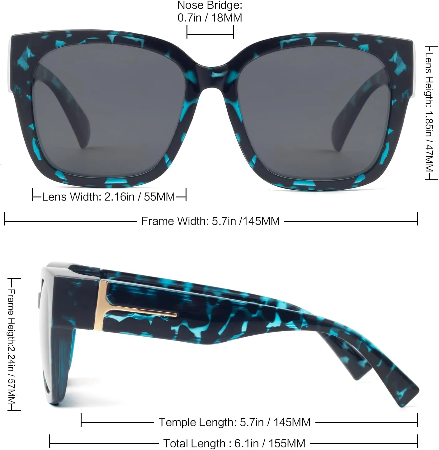 Face Shadow Polarized Sunglasses Over Glasses Women Fit Over Glasses Sunglasses Square Sunglasses UV Protection Lightweight