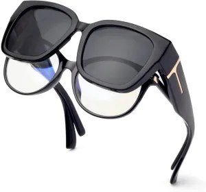 Face Shadow Polarized Sunglasses Over Glasses Women Fit Over Glasses Sunglasses Square Sunglasses UV Protection Lightweight