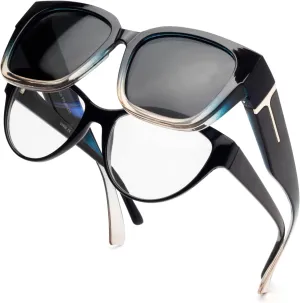 Face Shadow Polarized Sunglasses Over Glasses Women Fit Over Glasses Sunglasses Square Sunglasses UV Protection Lightweight