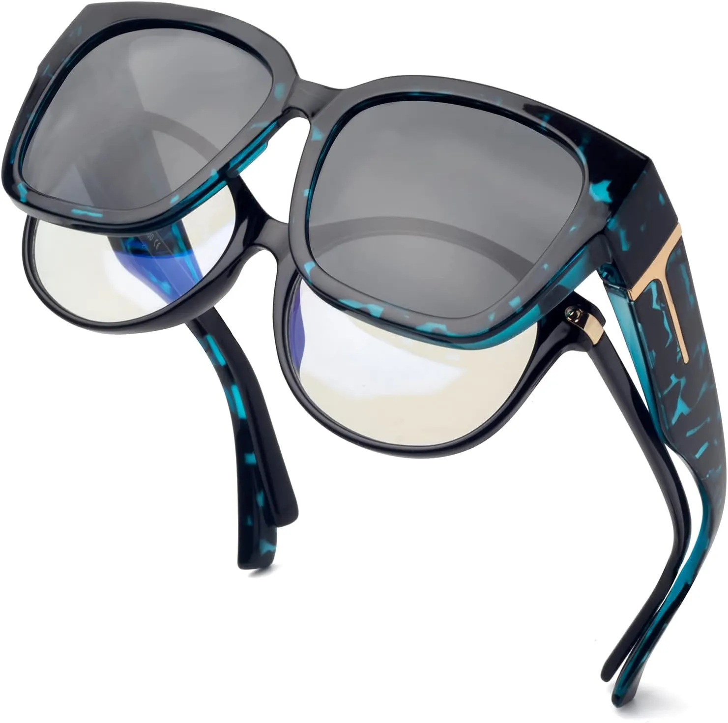 Face Shadow Polarized Sunglasses Over Glasses Women Fit Over Glasses Sunglasses Square Sunglasses UV Protection Lightweight