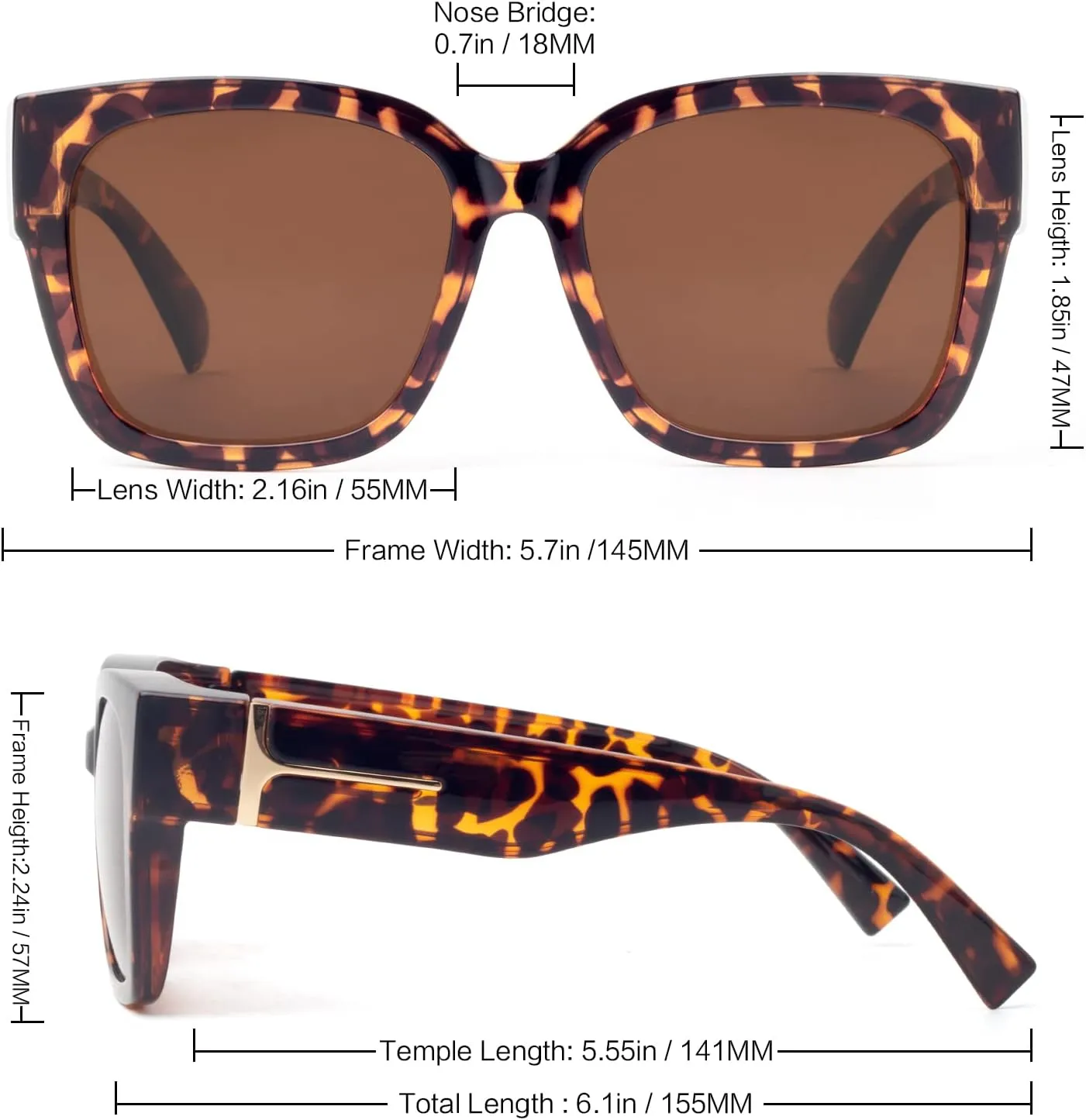 Face Shadow Polarized Sunglasses Over Glasses Women Fit Over Glasses Sunglasses Square Sunglasses UV Protection Lightweight