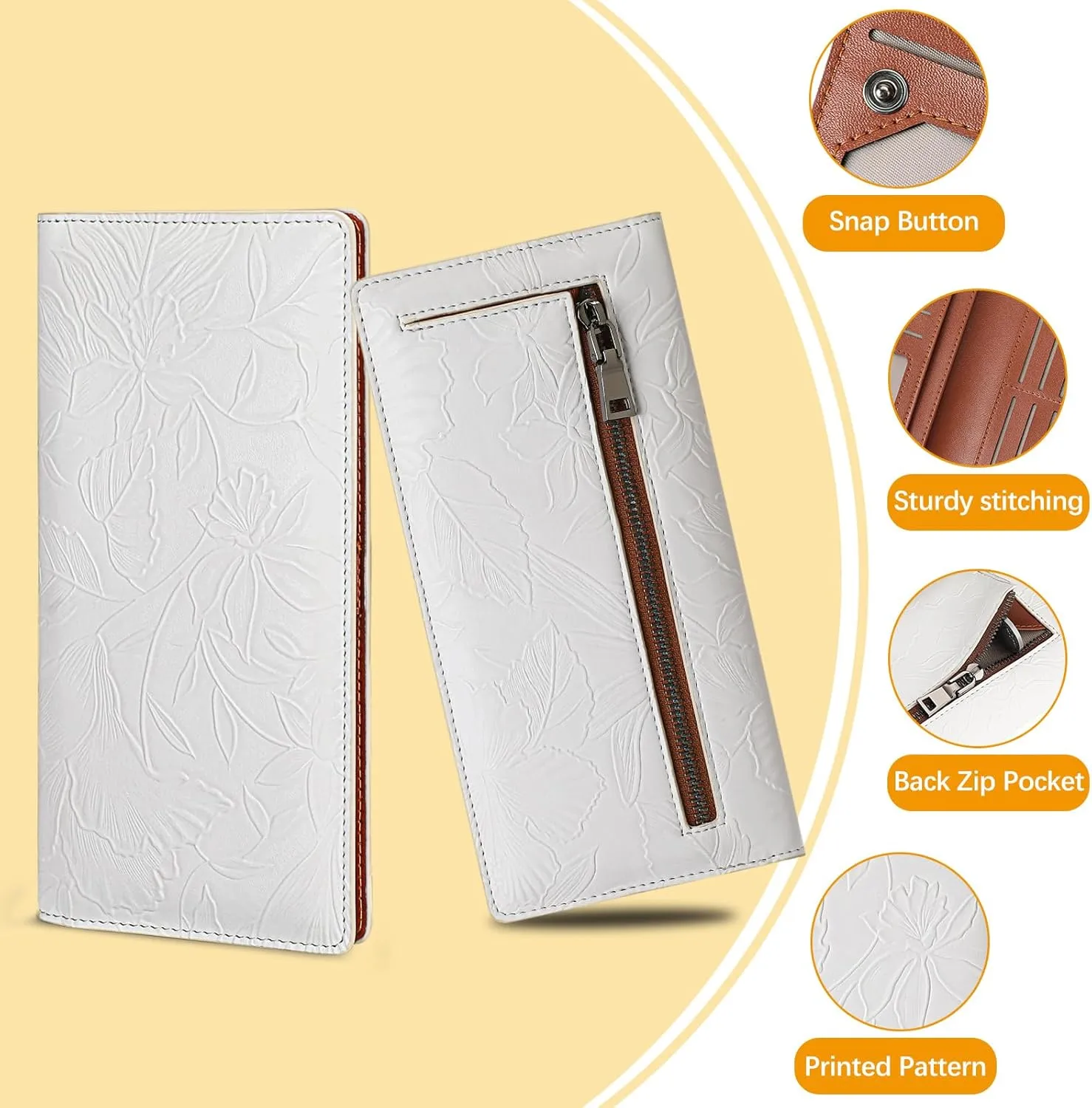 FALAN MULE Ultra Slim Thin Wallet for Women Bifold Leather RFID Blocking Designer Credit Card Holder