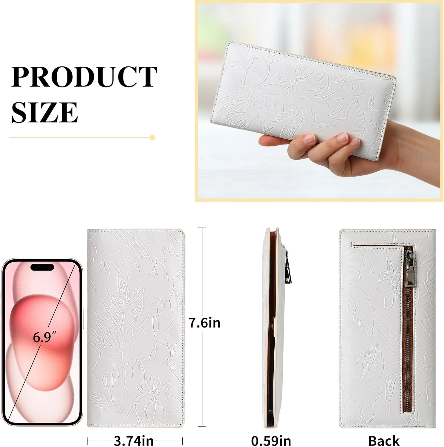 FALAN MULE Ultra Slim Thin Wallet for Women Bifold Leather RFID Blocking Designer Credit Card Holder