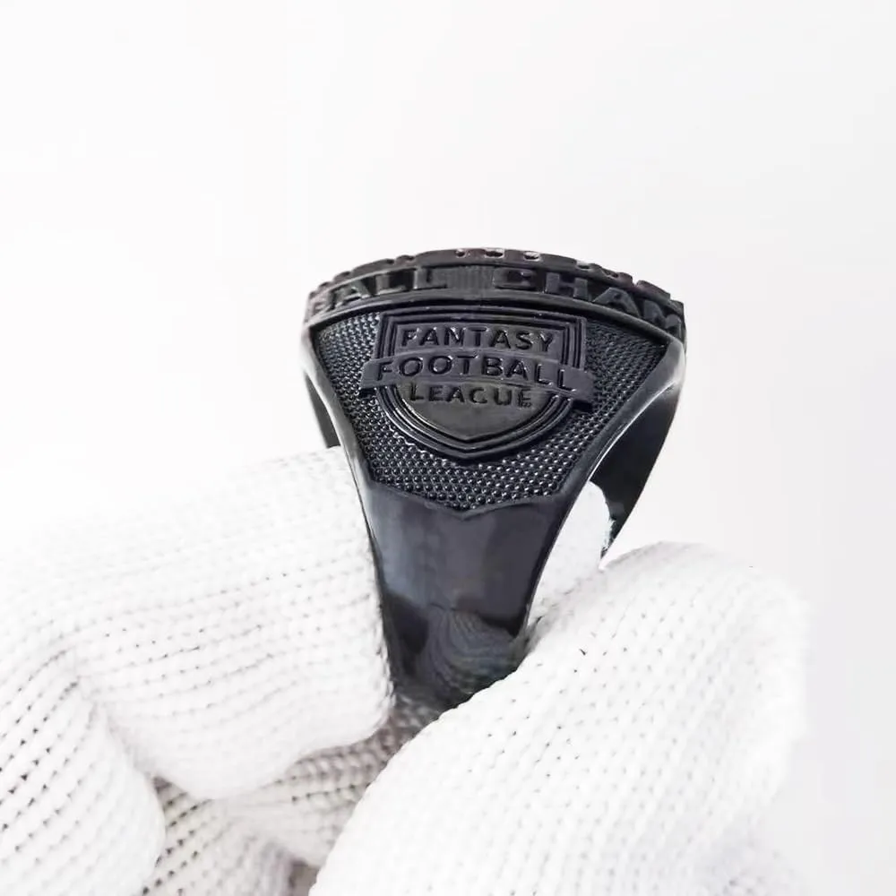 Fantasy Football Ring 2024| Heavy FFL Champion Ring | Gold Silver Tone Plated Award Trophy for Fantasy Football League Winner