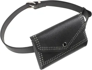 Fashionable Women's Belt Bag Punk Style Waist Bag Rivet Decoration Small Fanny Pack for Daily Wear