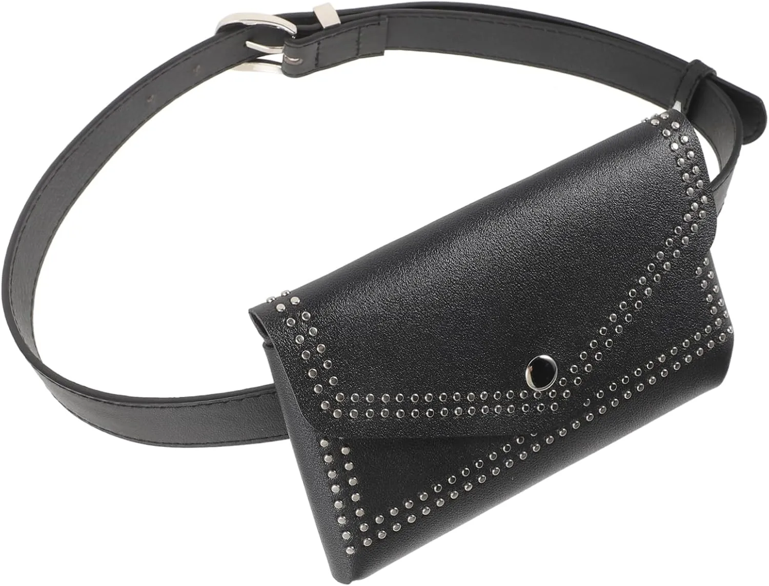 Fashionable Women's Belt Bag Punk Style Waist Bag Rivet Decoration Small Fanny Pack for Daily Wear