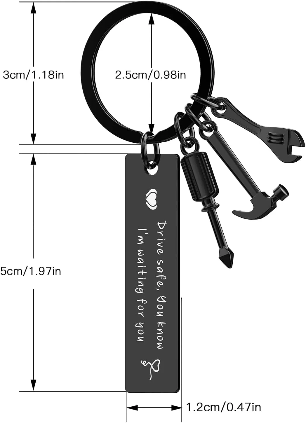 Fathers Day Dad Gifts from Wife Daughter Son, Drive Safe Keychain for Boyfriend Husband Brothers,Gifts for Men Him