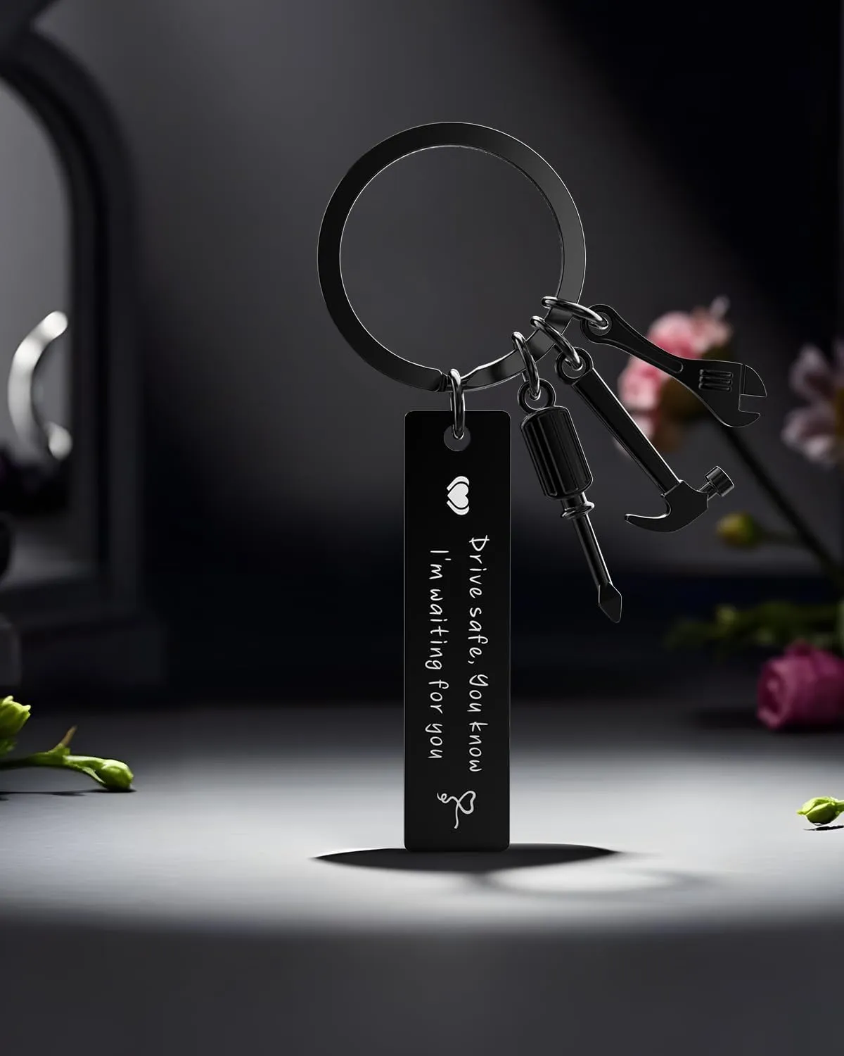 Fathers Day Dad Gifts from Wife Daughter Son, Drive Safe Keychain for Boyfriend Husband Brothers,Gifts for Men Him