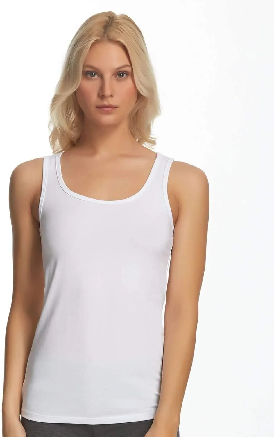 Felina Stretch Layering Womens Tank Top - Seamless Cotton Tank Top for Women, Workout Top (3-Pack)