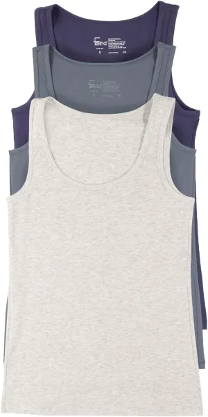 Felina Stretch Layering Womens Tank Top - Seamless Cotton Tank Top for Women, Workout Top (3-Pack)