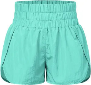Flowy Shorts for Teen Girls High Waist Smocked Quick Dry Gym Workout Athletic Shorts Preppy Youth Butterfly Shorts