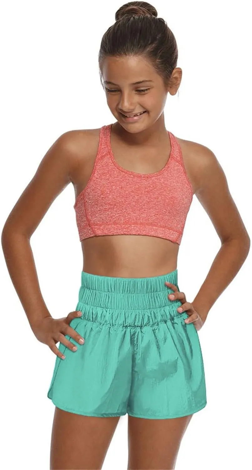 Flowy Shorts for Teen Girls High Waist Smocked Quick Dry Gym Workout Athletic Shorts Preppy Youth Butterfly Shorts