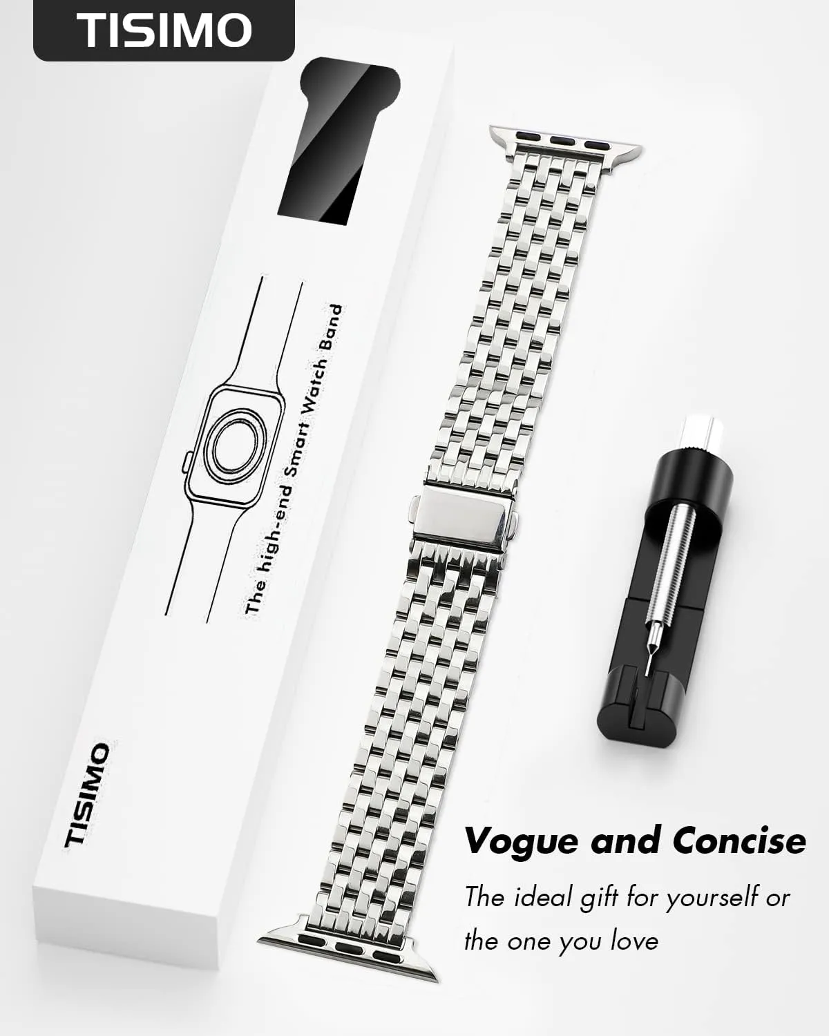 for Apple Watch Band 38mm 40mm 41mm 42mm 44mm 45mm Series 9 8 7 6 5 4 3 2 1 SE SE2 Women and Men,Classic Stainless Steel Metal Watchband for iWatch Bands,Pretty Shiny Look